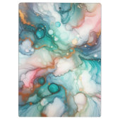 Abstract in Pink, Teal, Blue, and Gold Klembord (Achterkant)