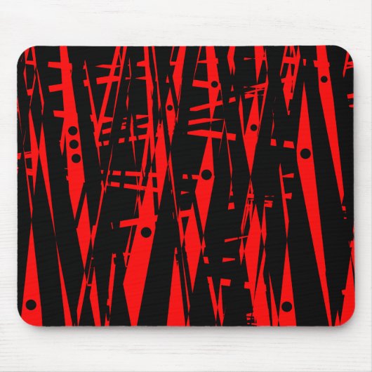 Abstract in rood en zwart muismat (Voorkant)