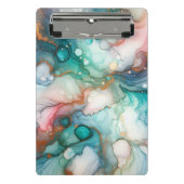 Abstract in roze, turquoise, blauw en goud mini klembord (Voorkant)