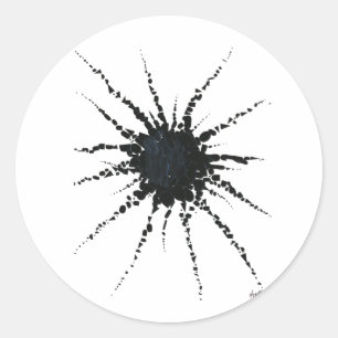 Abstract in tape en briefvormen 3 ronde sticker
