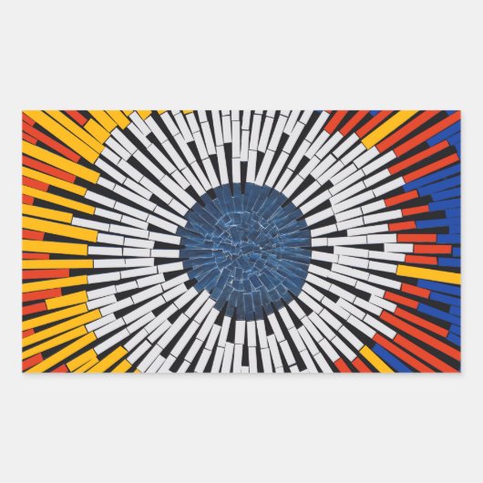 Abstract in tape—Starburst Rechthoekige Sticker (Voorkant)