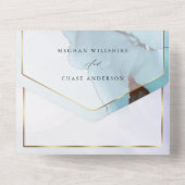 Abstract Indigo Lavender Aquamarine Ink All In One Uitnodiging (Achterkant)