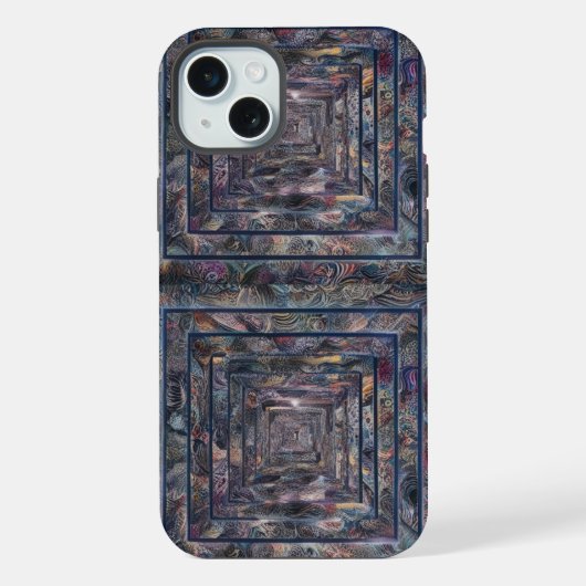 Abstract Infinity Pattern iPhone 15 Plus Hoesje Case (Achterkant)