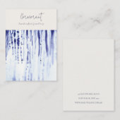 Abstract Ink Blue Lines 2 Oorbel Stud Holder Visitekaartje (Voorkant / Achterkant)