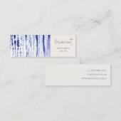 Abstract Inkt Blauwe Lijnen Oorbel Stud Hoop Houde Mini Visitekaartje (Voorkant / Achterkant)