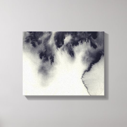 Abstract inktschilderij op grijs papier. canvas afdruk (Voorkant)
