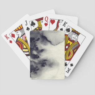 Abstract inktschilderij op grijs papier. speelkaarten