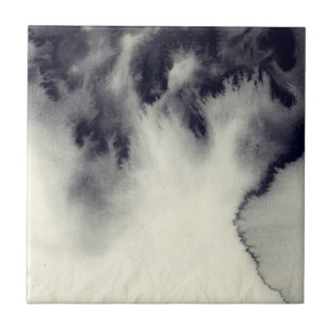 Abstract inktschilderij op grijze papiertextuur. tegeltje