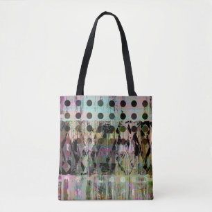 Abstract Iridescent Polka Dot Wood Graan Draagtas