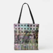  Abstract Iridescent Polka Dot Wood Graan Draagtas (Achterkant)