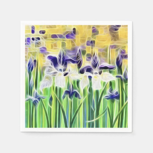 Abstract Iris Cocktail Napkin Servet (Voorkant)