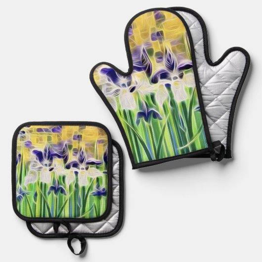 Abstract Iris Pot Holder Set (Voorkant / Achterkant)