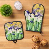 Abstract Iris Pot Holder Set (Top down)