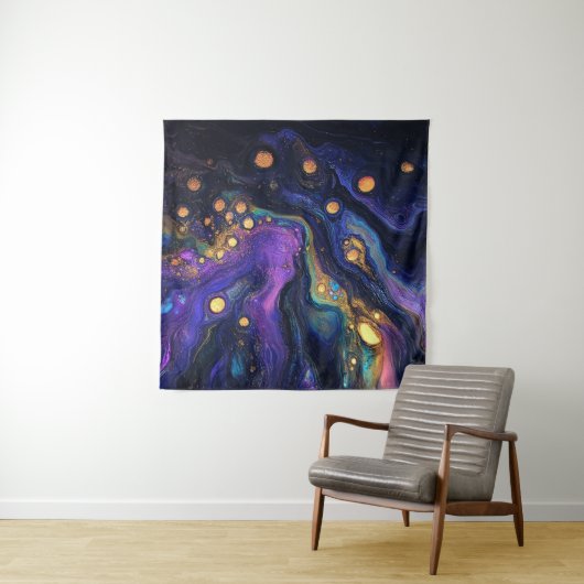 Abstract iriserend wandtapijt wandkleed (In situ)