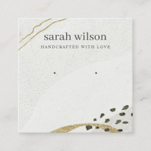 Abstract Ivory Black Gold CAD-beeldscherm met stud Vierkante Visitekaartje