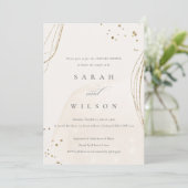Abstract Ivory Gold Glitter Couples Shower Invite Bedankkaart (Staand voorkant)