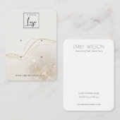 Abstract Ivory Gold Glitter Logo 2 Veroorbaar beel Visitekaartje (Voorkant / Achterkant)