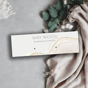 Abstract Ivory Gold Glitter Shiny Earnings-beeldsc Mini Visitekaartje