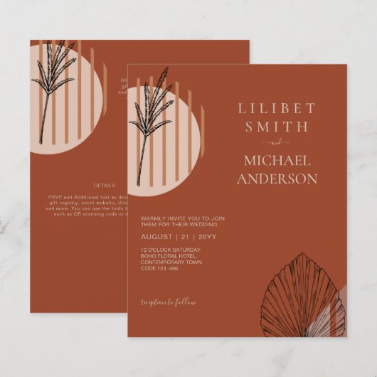 Abstract Japandi Scandinavische Geometrische Trouw (Voorkant / Achterkant)