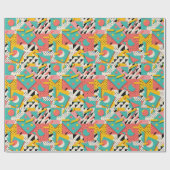Abstract jaren '90 Retro Thema Verpakkingsdocument Cadeaupapier (Vlak)
