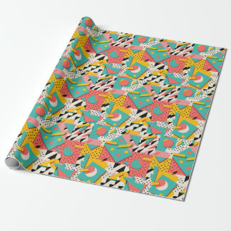 Abstract jaren '90 Retro Thema Verpakkingsdocument Cadeaupapier
