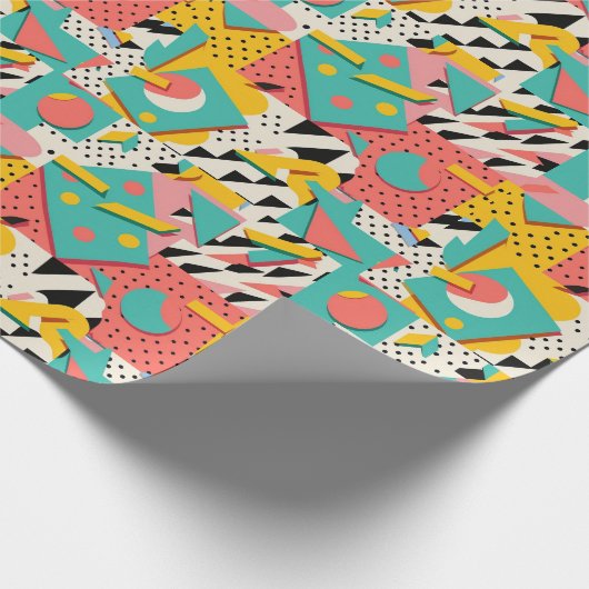 Abstract jaren '90 Retro Thema Verpakkingsdocument Cadeaupapier (Hoek)