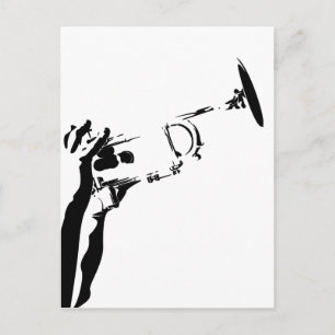 Abstract Jazz Trumpet Briefkaart