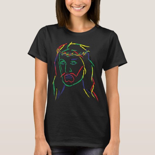 Abstract Jesus Graphic Image Cool Fun Piece T-Shir T-shirt (Voorkant)