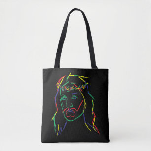 Abstract Jezus Grafisch Afbeelding Cool Fun Piece  Draagtas