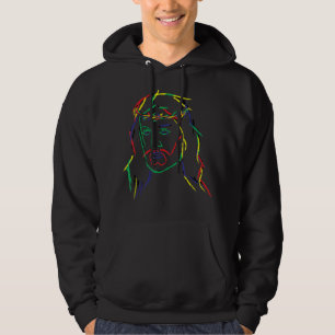 Abstract Jezus Grafisch Afbeelding Cool Fun Piece  Hoodie