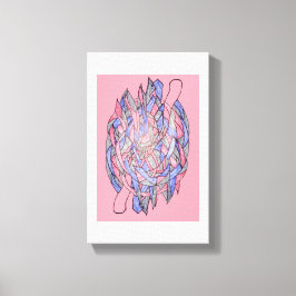 Abstract Kaleidoscope Burst Canvas Pink Afdruk