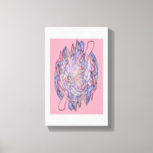 Abstract Kaleidoscope Burst Canvas Pink Afdruk (Voorkant)