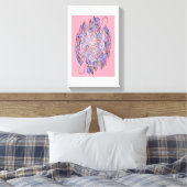 Abstract Kaleidoscope Burst Canvas Pink Afdruk (Insitu (Slaapkamer))