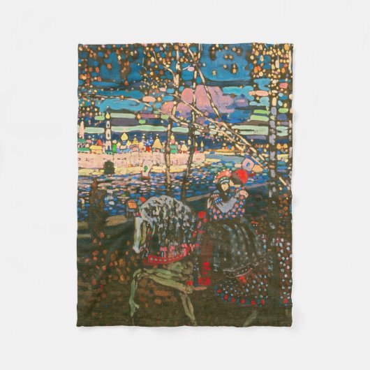 Abstract Kandinsky Riding Paar Kleurrijk Fleece Deken (Voorkant)
