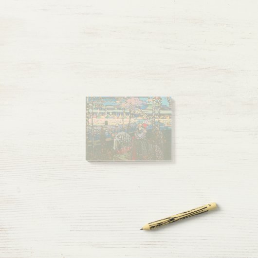 Abstract Kandinsky Riding Paar Kleurrijk Post-it® Notes (Op bureau)