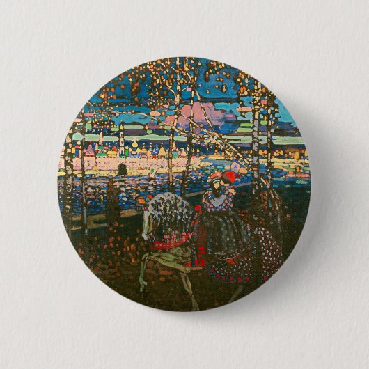 Abstract Kandinsky Riding Paar Kleurrijk Ronde Button 5,7 Cm (Voorkant)