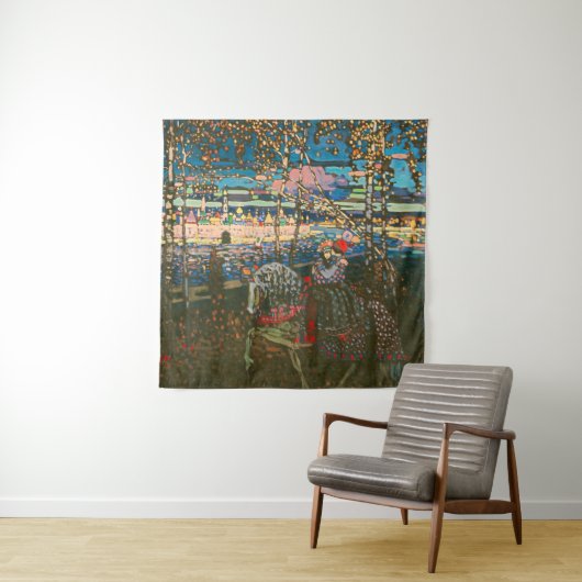 Abstract Kandinsky Riding Paar Kleurrijk Wandkleed (In situ)