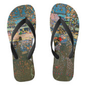 Abstract Kandinsky rijdend paar kleurrijk Teenslippers (Voetbed)