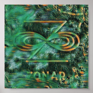 Abstract Karuna Reiki Green Zonar Symbol Poster