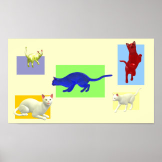 Abstract kattenCollectie Poster