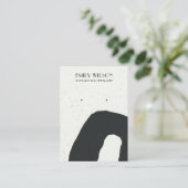 ABSTRACT KERAMISCH ZWART WIT STUD OORBEL DISPLAY VISITEKAARTJE (Staand voorkant)