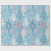 Abstract kerstboompatroon 2 cadeaupapier (Vlak)