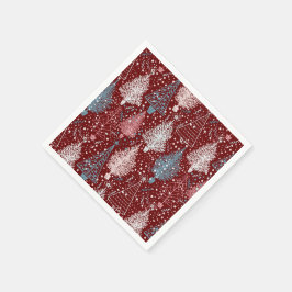 Abstract kerstboompatroon 3 servet