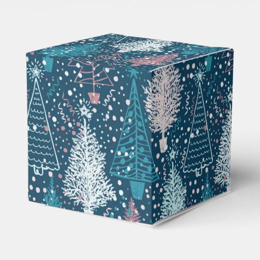 Abstract kerstboompatroon bedankdoosjes (Achterkant)