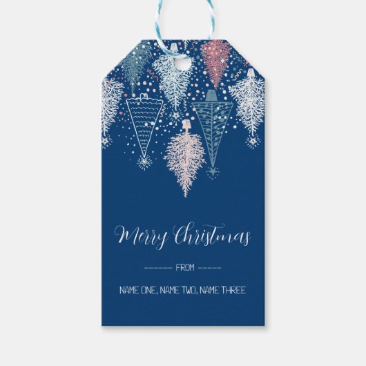 Abstract kerstboompatroon cadeaulabel (Voorkant)