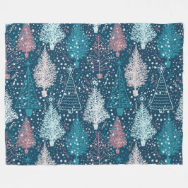 Abstract kerstboompatroon fleece deken
