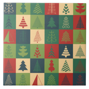 Abstract kerstboompatroon Keramische Tegels Tegeltje