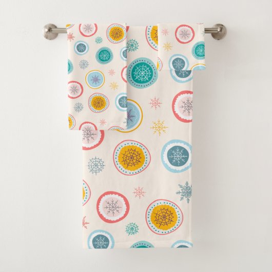 Abstract kerstboomschilfers patroon bad handdoek (Insitu)