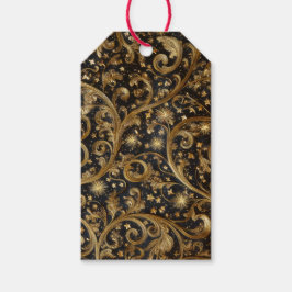 Abstract kerstpatroon cadeaulabel