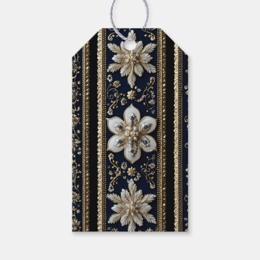 Abstract kerstpatroon cadeaulabel (Voorkant)